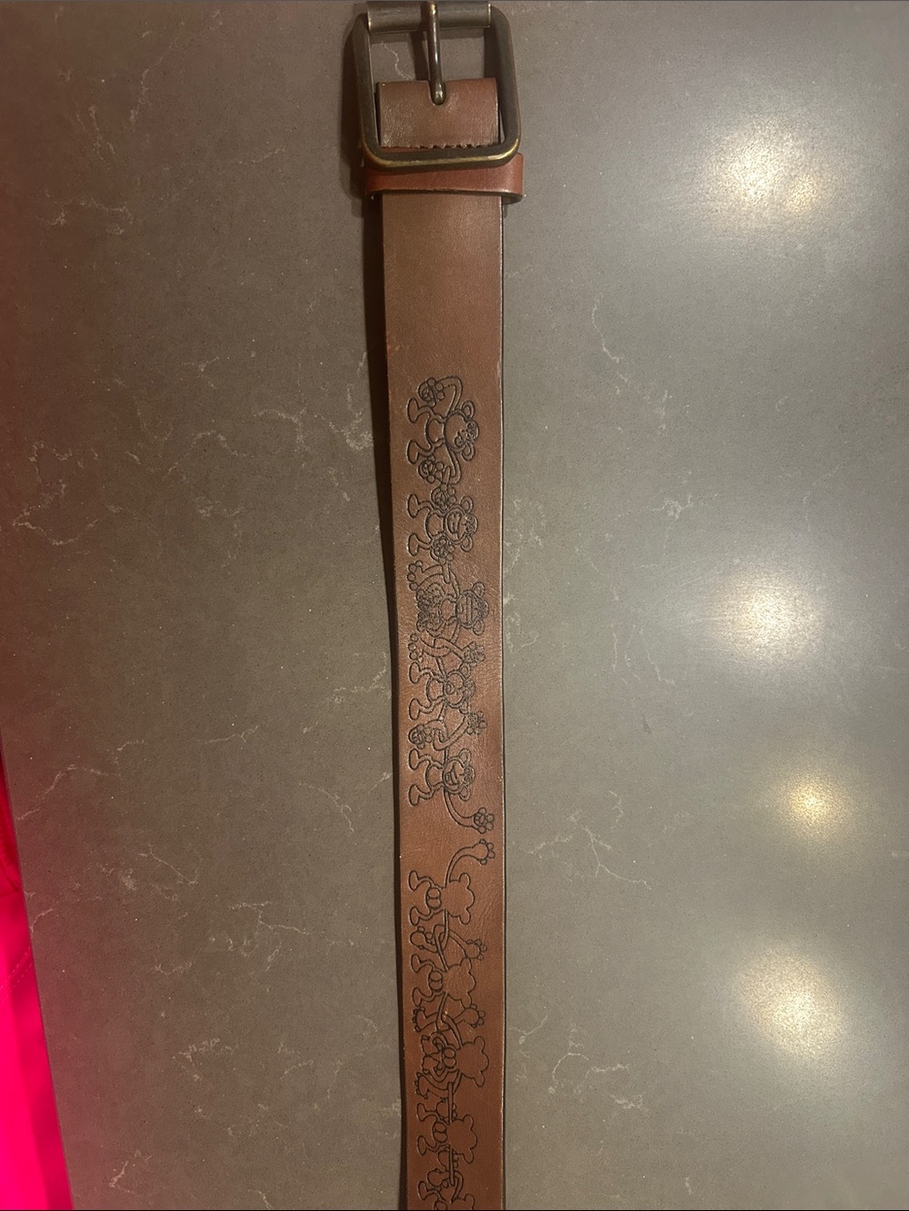 TILT vintage Brown Leather juniors's Belt with monkeys